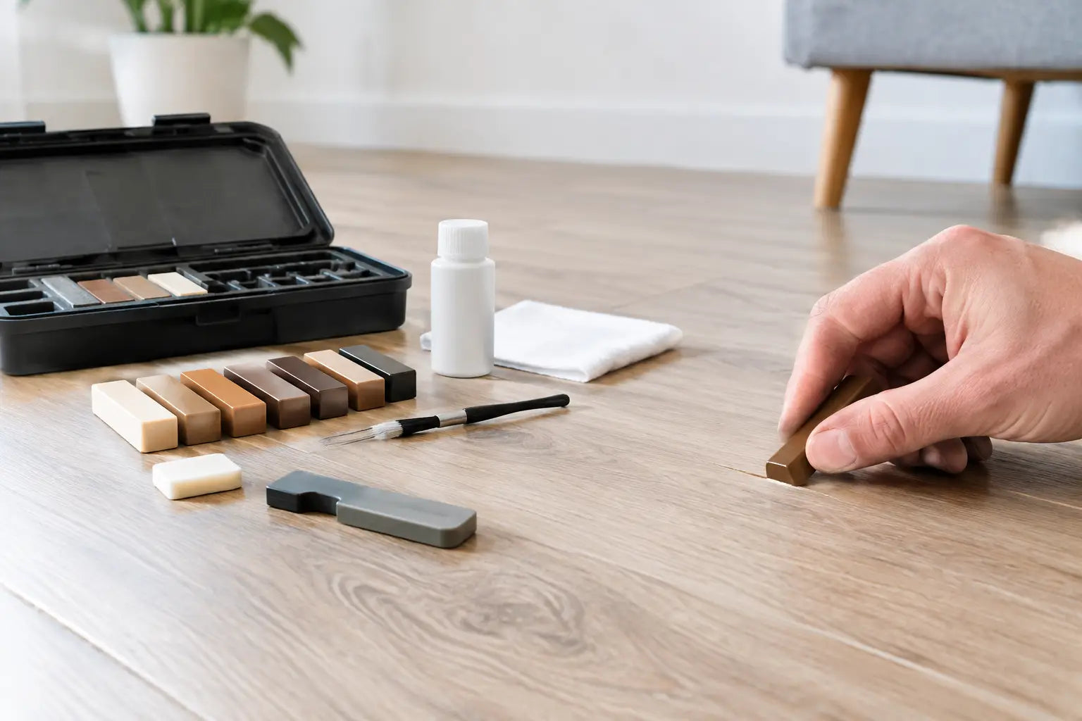 Laminaat reparatieset gebruiken in 6 stappen