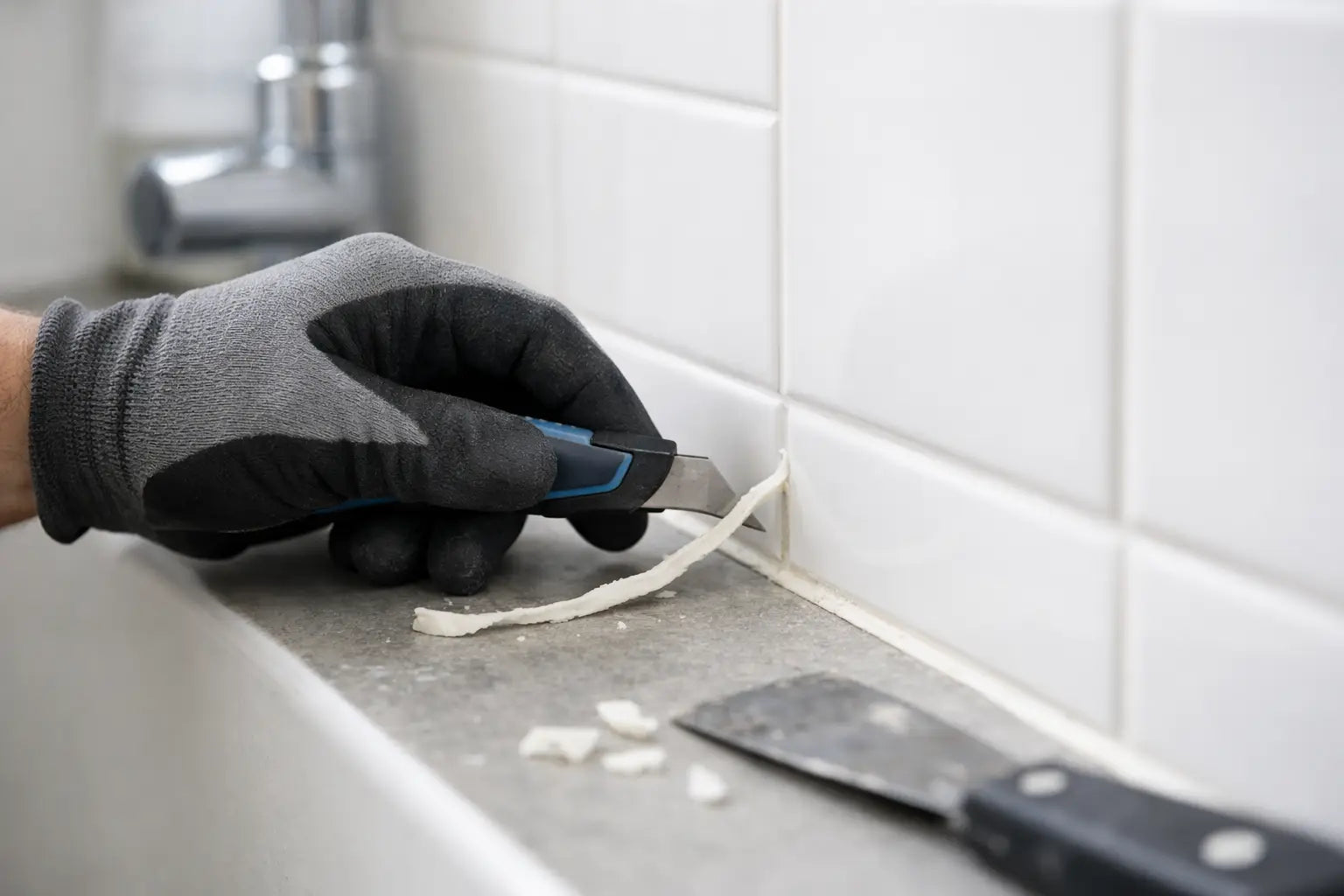Kit verwijderen van tegels zonder schade