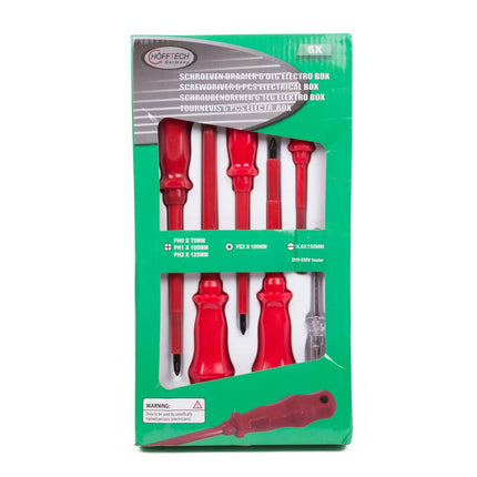 6-delige geïsoleerde schroevendraaier set, veilig tot 1000V, magnetisch
