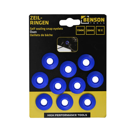 Kunststof Zeilringen 10st, 11mm Binnen, 28mm Buiten, Voor Zeilen