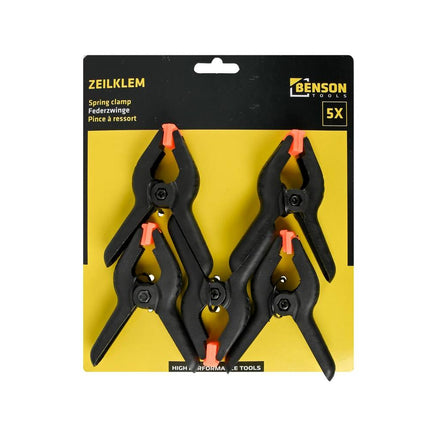 Zeilklem Set 5x, 50mm Klembereik, 90mm Lengte, Ideaal voor Zeilen
