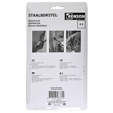 4-delige Mini Staalborstel Set: Roestverwijdering & Metaalruwing