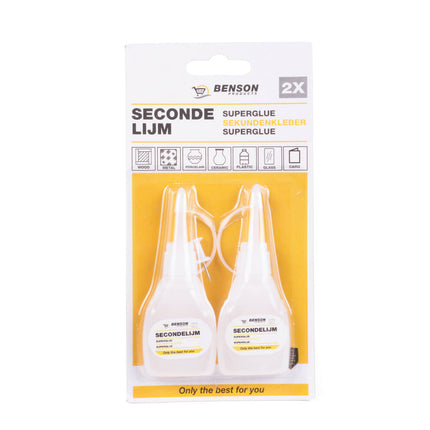 Secondelijm 2x10g - Snelle hechting voor kleine reparaties.