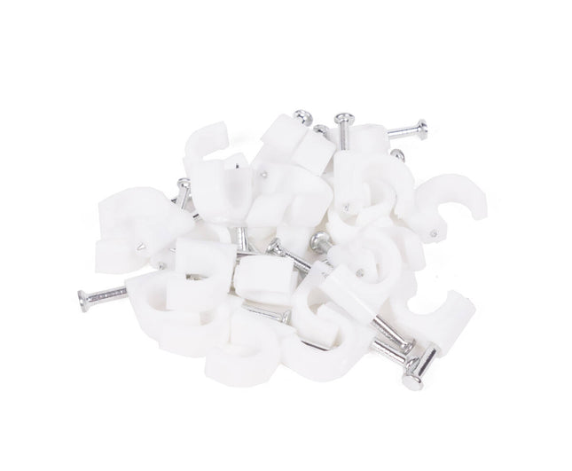 Kabelclips 8 mm, 25 Stück – Kabel zu Hause/im Büro sicher befestigen.