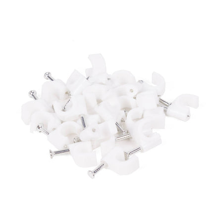 Snoerclips 6mm, 25 stuks - Organiseer Kabels Efficiënt Thuis/Kantoor