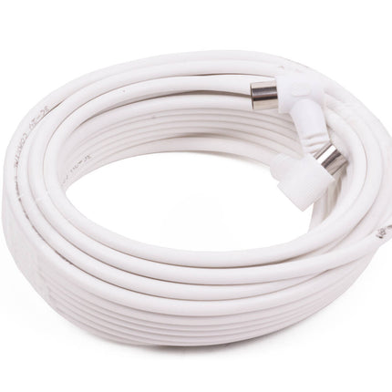 Coax Kabel 10m - Haakse Stekkers, Ideaal voor TV en Modem Aansluiting
