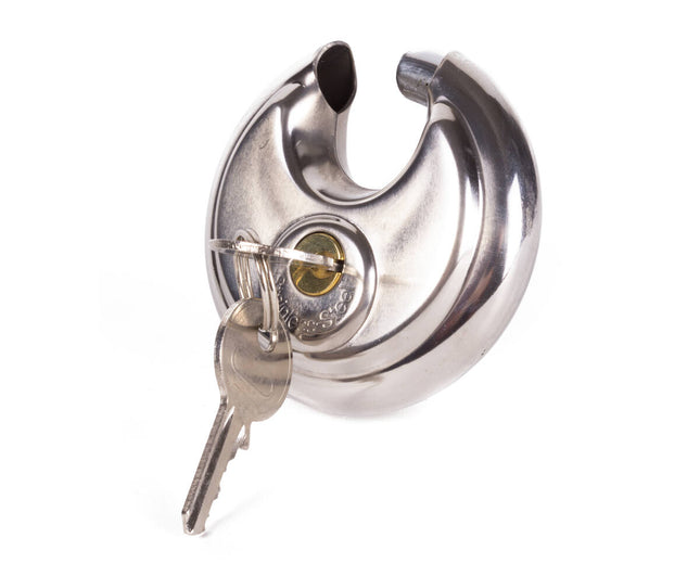 Rond Hangslot 70mm, RVS, Weerbestendig, Inclusief 2 Sleutels, Opslagbeveiliging