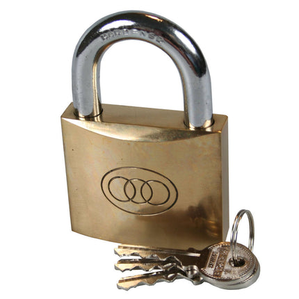 Tri-circle Hangslot 63 mm, gehard staal, anti-pick, voor poorten.