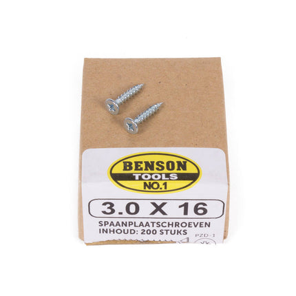 PZD-1 Spaanplaatschroef 3.0x16mm voor houtconstructies