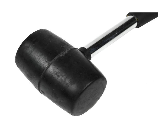 Rubberhamer 5x9 cm, stalen steel, ideaal voor tegelwerk en timmeren.