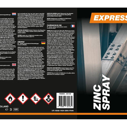 Express Zinkspray 400 ml - Roestbescherming voor Metaal, Sneldrogend