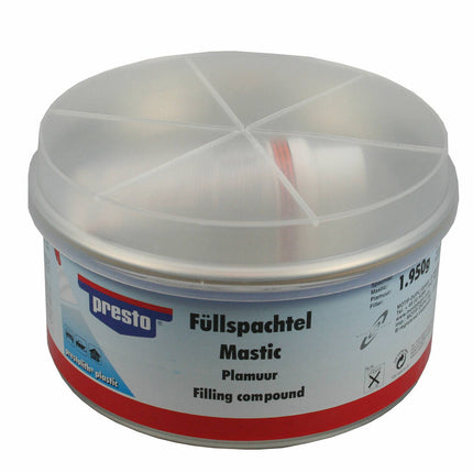 Presto Polyesterspachtel 2 kg – Schnelltrocknend, ideal für Autoreparaturen.