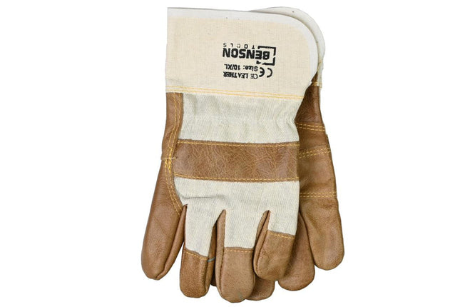Werkhandschoen meubelleder – Materiaal Meubelleder en katoen, 7 cm