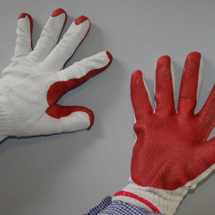 Werkhandschoen prevent oranje – Maat Universeel, Kleur Beige met oranje coating