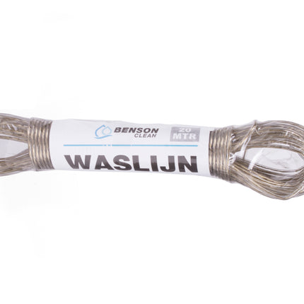 Waslijn 2 mm x 20 m – Lengte 20 meter, Dikte 2 mm, Materiaal Geplastificeerd met staalkern