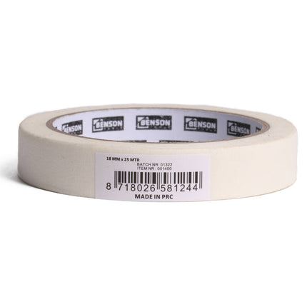 Afplaktape 18 mm x 25 m, Ideaal voor Strakke Verflijnen!