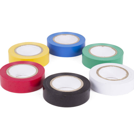 PVC Tape Set 6 Kleuren, 15m Per Rol - Voor Reparaties & Markeringen
