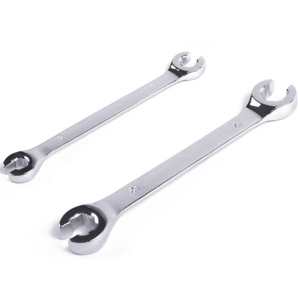 Bremsleitungsschlüsselsatz 2-teilig, 6x8 mm & 10x12 mm, ideal für Fahrzeuge.