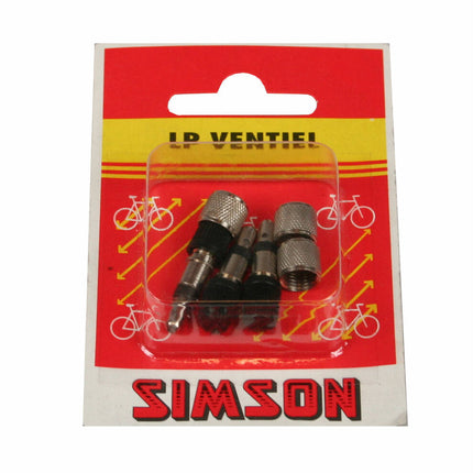 Simson Ventiel LP 2-delig: Luchtdicht ventiel voor snelle bandenpomp.