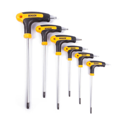 Torx T-sleutelset 6 dlg - Inclusief maten T10-T40 voor auto/motor.