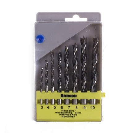 8-delige Houtborenset 3-10mm met Snelspancompatibiliteit in Cassette