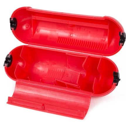 Rode Stekkersafe Box: Spatwaterdicht, Geschikt Voor Buiten, 21x6.5x7cm