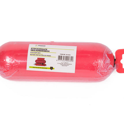 Rode Stekkersafe Box: Spatwaterdicht, Geschikt Voor Buiten, 21x6.5x7cm