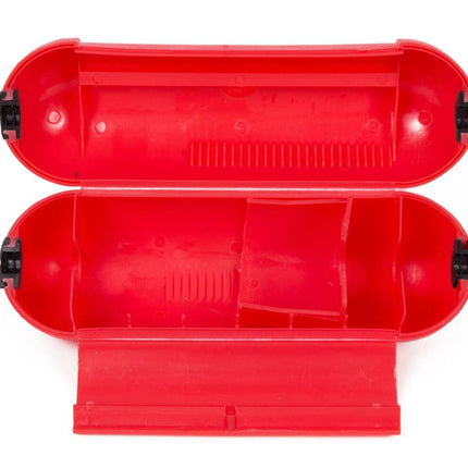 Rode Stekkersafe Box: Spatwaterdicht, Geschikt Voor Buiten, 21x6.5x7cm
