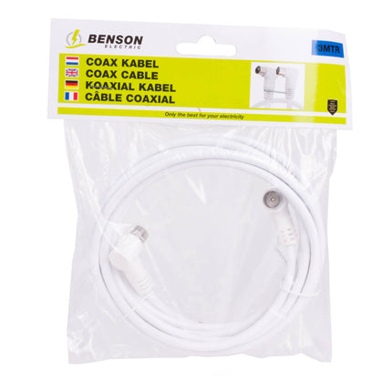 Coax Kabel 3m - Storingsvrij TV- en Radiosignaal, Coax Male-Female