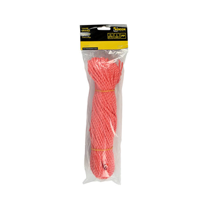 4mm x 25m Oranje Polypropyleen Touw, 175kg MBL, Ideaal voor Camping