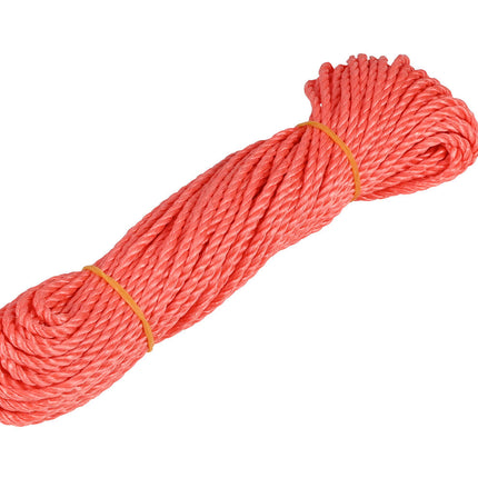 4mm x 25m Oranje Polypropyleen Touw, 175kg MBL, Ideaal voor Camping