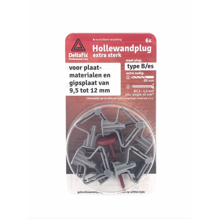Hollewandplug ø3.5/4.0 mm x 40 mm, 6 stuks, voor gipsplaten bevestiging.