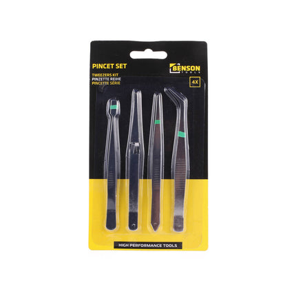 Pincet Set 4-delig – Voor Juwelen, Horloges, Hobbyprojecten