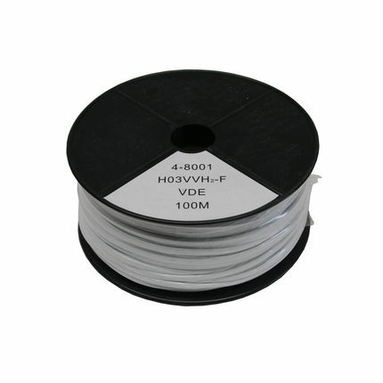 Stromkabel 100m Weiß 2x0,75mm² für Beleuchtung und Geräte