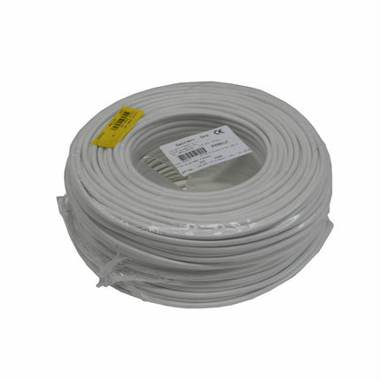 Witte Stroomkabel 100m, 2x0.75mm² voor Apparaten en Verlichting