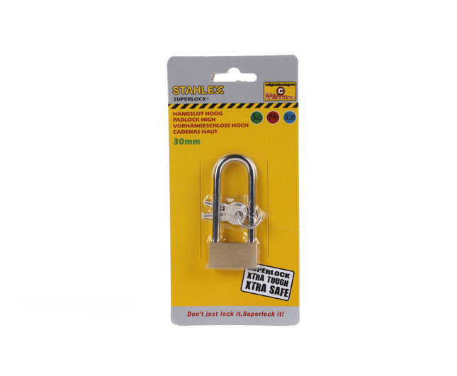 Vorhängeschloss Stahl 30mm, 2 Schlüssel, ideal für Tore und Schränke