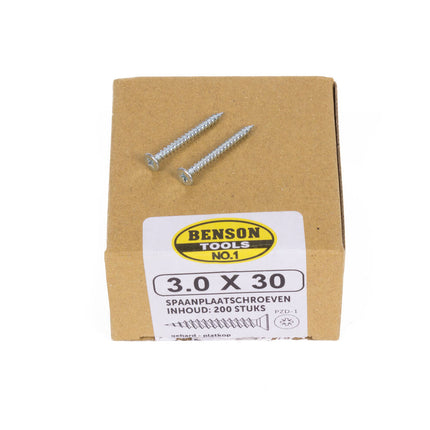 Spaanplaatschroef 3.0x30mm - Ideaal voor Houten Panelen en MDF