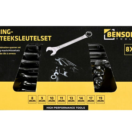 8-delige Ring-Steeksleutelset 8-19mm voor Auto- en Fietsprojecten