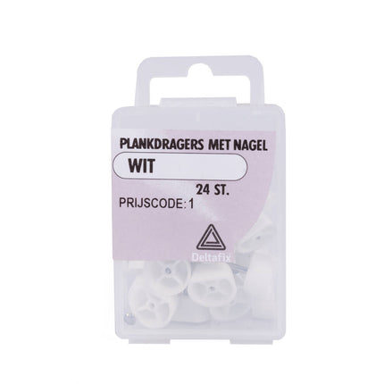 Stalen plankdrager met nagels, ideaal voor stevige wandmontage.