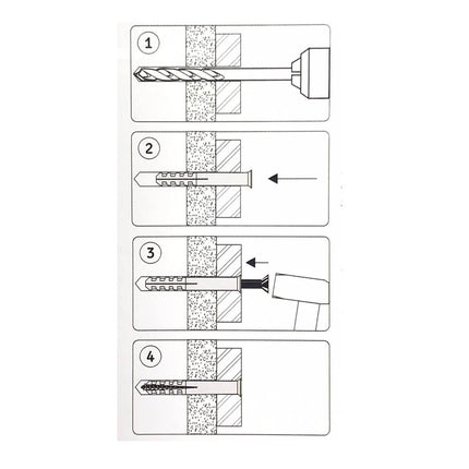 Slagplug 8x80mm voor zware bevestiging in beton en baksteen.