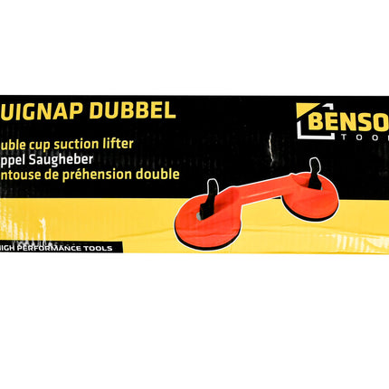 Zuignap Dubbel, 80kg capaciteit, ideaal voor glas en gladde oppervlakken.