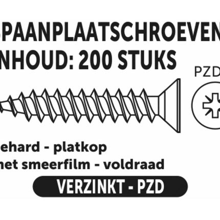 Spaanplaatschroef 5.0x60mm Verzinkt - Ideaal voor MDF en Meubels