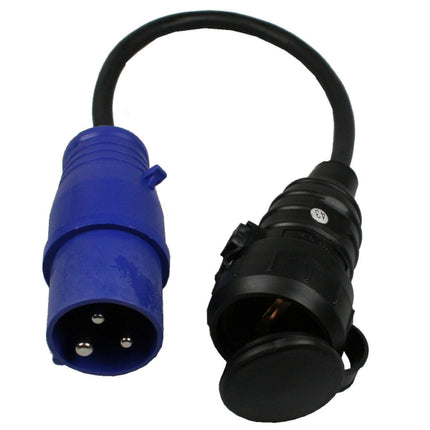 CEE verloop contra 0.35 mtr – Lengte 0,35 meter, Kabeltype H07RN-F 3G1.5 mm², 0,35 meter