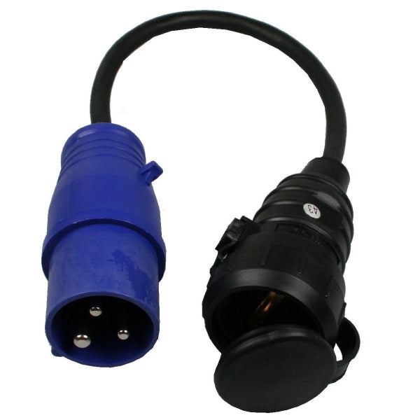 CEE verloop contra 0.35 mtr – Lengte 0,35 meter, Kabeltype H07RN-F 3G1.5 mm², 0,35 meter