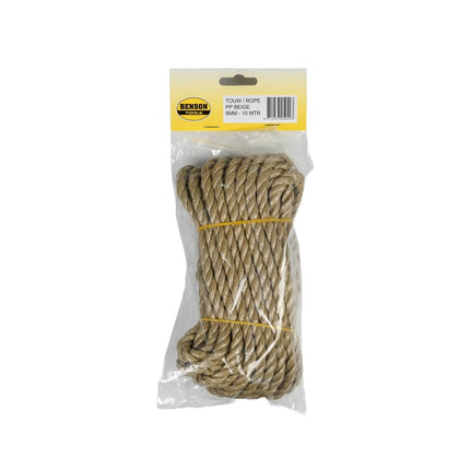 Touw 8mm x 10m Beige, Polypropyleen, 960kg Breeksterkte, Outdoor/DIY