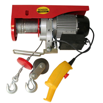Hebevorrichtung 500-1000 kg, 12 m Seil, 1650 W Motor, ideal für den Bau.