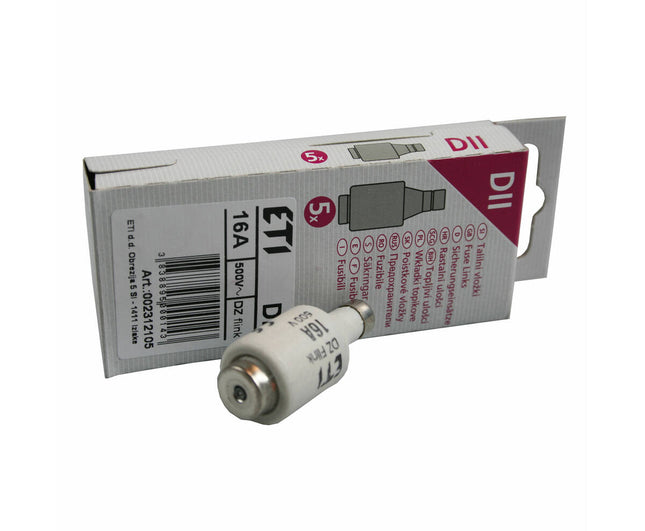 16A Porseleinen Zekeringen 5-delig, Snel (F), 500V, DII