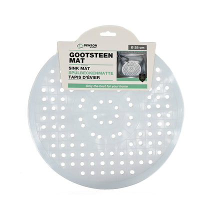Ronde PVC Gootsteenmat 28cm: Beschermt glazen, eenvoudig schoon te maken.