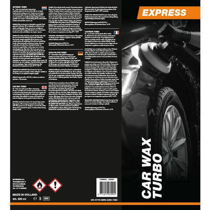 Express Autowax Turbo Wax 600ml: Snelle Glans en Weerbescherming Auto