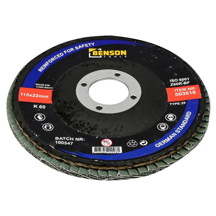 Lamellenschijf 115 mm K60 - Verwijdert roest/verf, past op slijpers